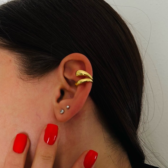 New Ear Cuff Earrings Non Piercing Trendy  Gold Ear Clip Statement - Picture 4 of 7